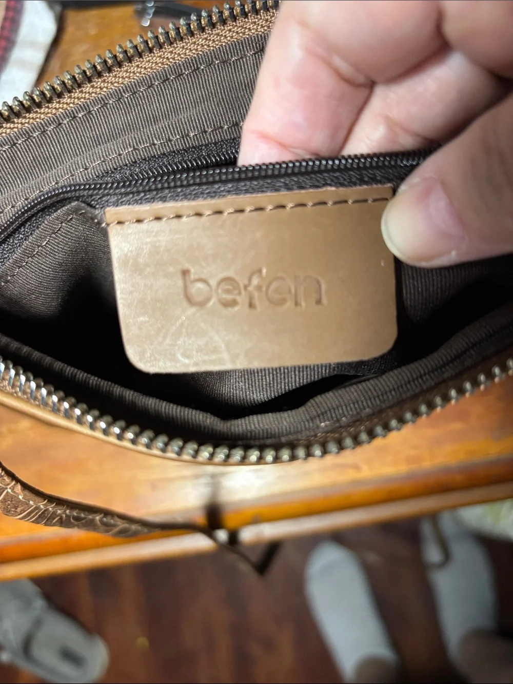 Men's Brown Leather Messenger Crossbody Bag - Slim Everyday Carry